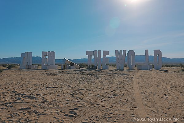 End of the world sign near 29 Palms California
